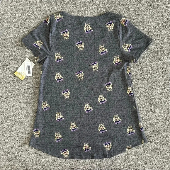 LuLaRoe Muppets Miss Piggy Gray Classic Tee Small - Picture 7 of 7